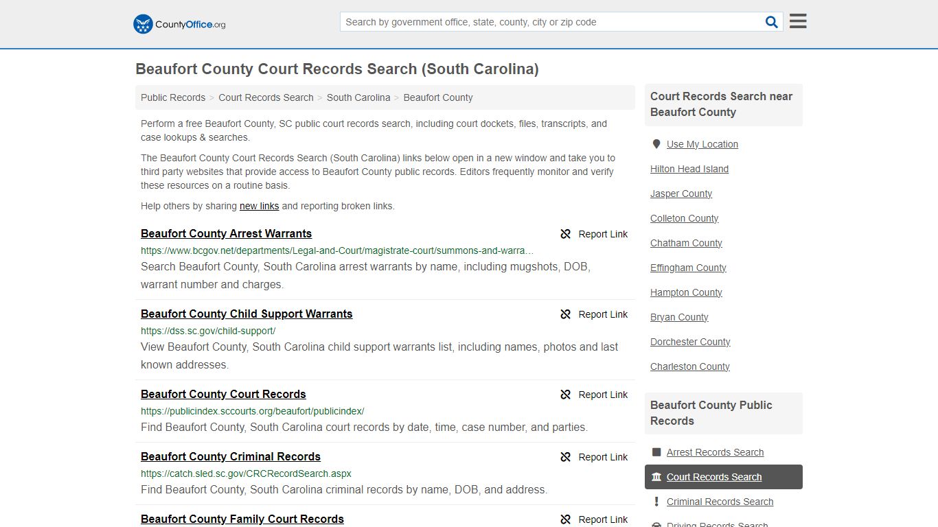 Beaufort County Court Records Search (South Carolina) - County Office